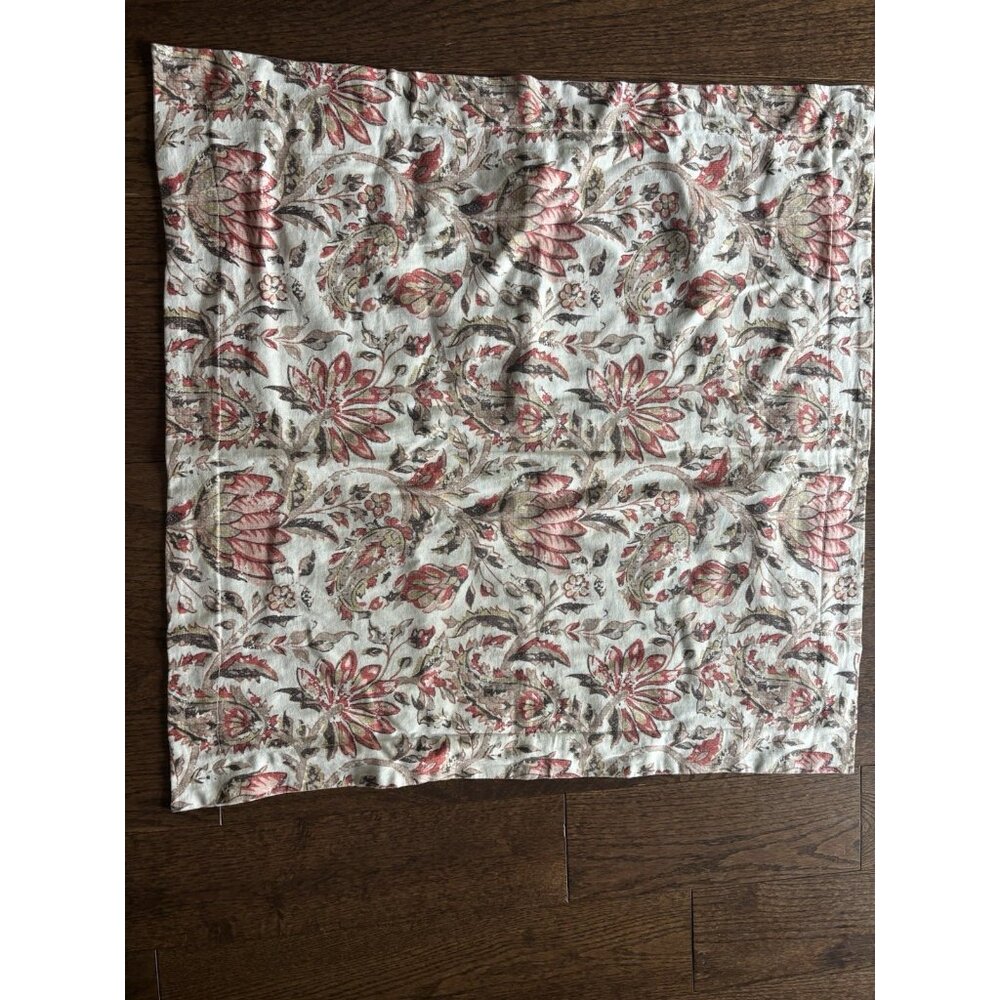 ONE Pottery Barn Octavia Paisley Late EURO‎ Sham Linen Blend Floral Tan 26”